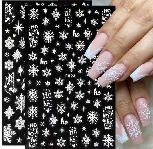 Snowflake Nail Art Stickers (4 sheets)