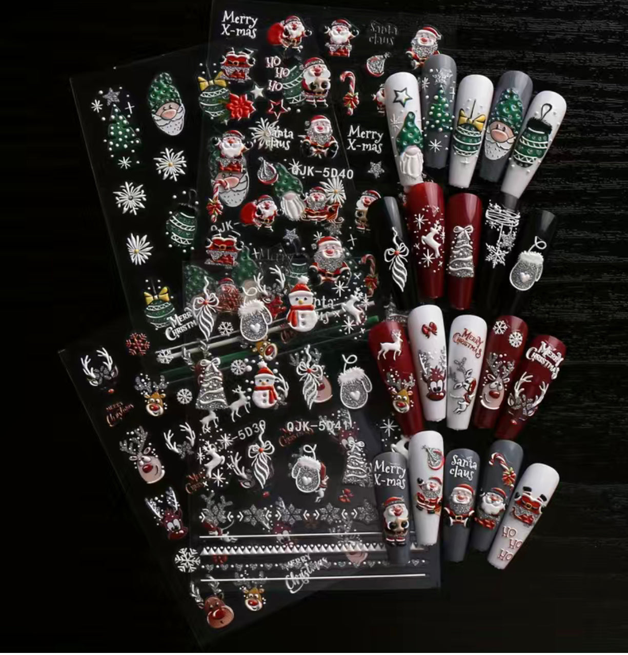 Christmas Nail Arts Stickers (4 sheets)