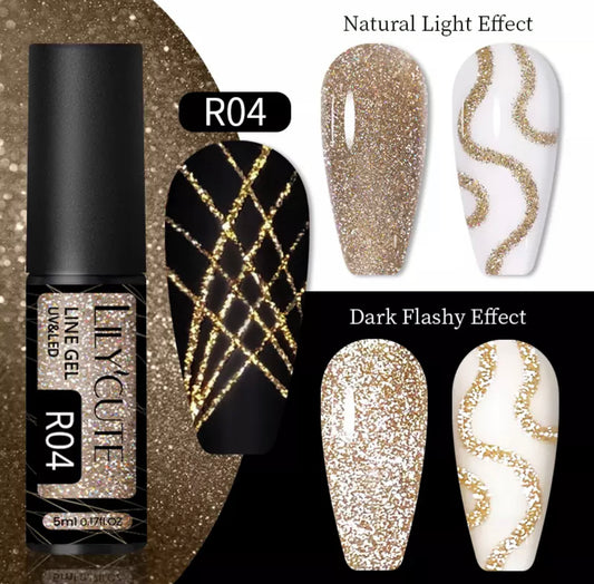 Reflective Glitter Liner Gel Nail Polish