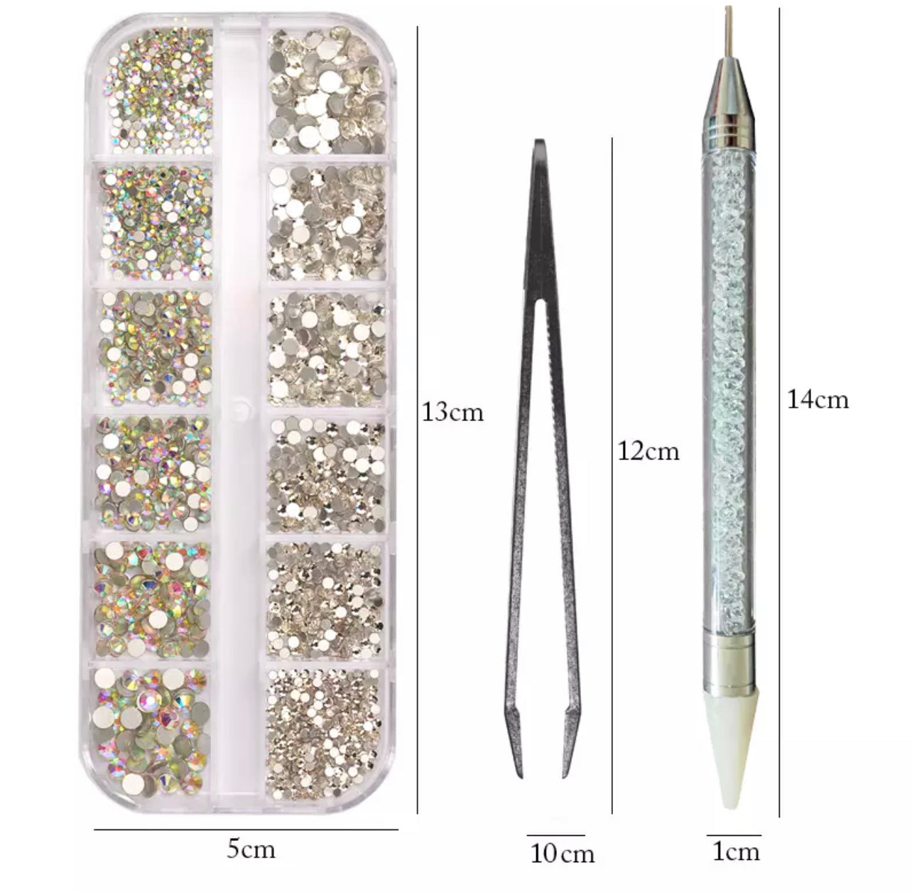 Multi-size 3D Crystals Nail Rhinestones